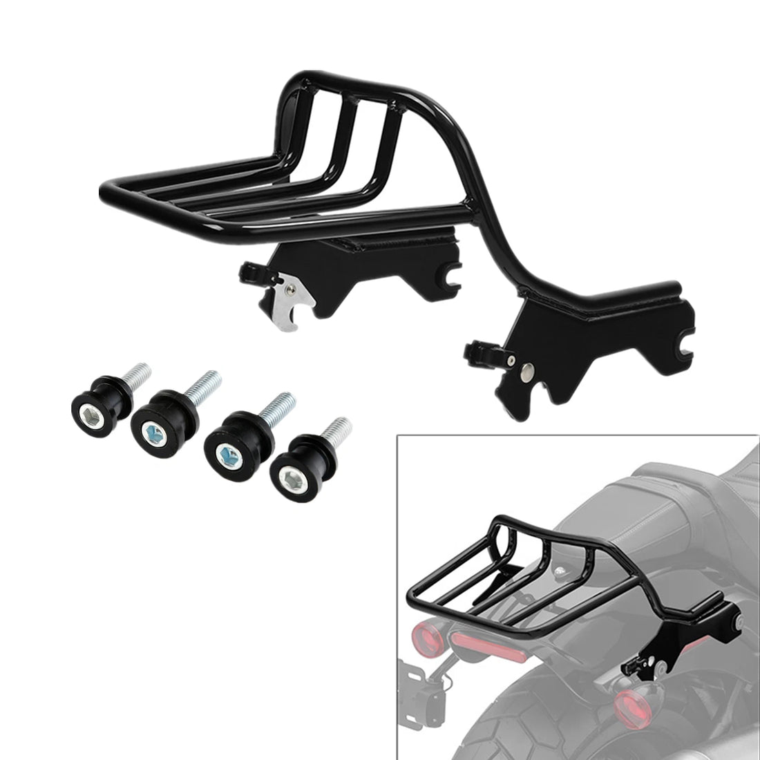 Two-Up Luggage Rack & Docking Kit Fit For Harley Low Rider Fxlrs Fxlrst 18-25 23