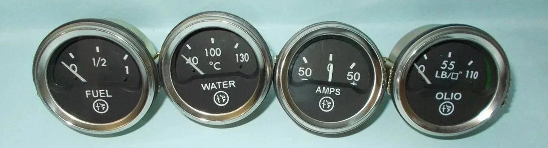 2" / 52mm Electrical Oil Pressure + Temperature + Amp + Fuel Gauge -Black Dial