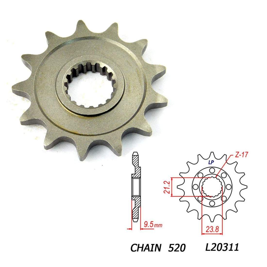 13T 520 Front Sprocket for Honda CR250 CRF450 TRX450 TRX700 CRM250 CR500 1988-20