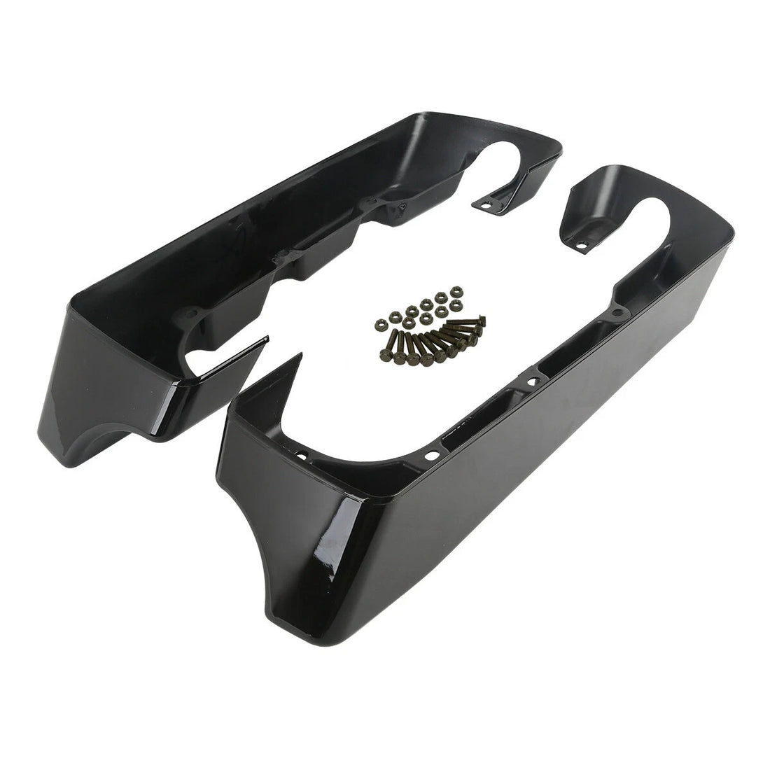 Vivid Black 4" Hard Stretched Saddlebags Extension For Harley Touring 2014-2024