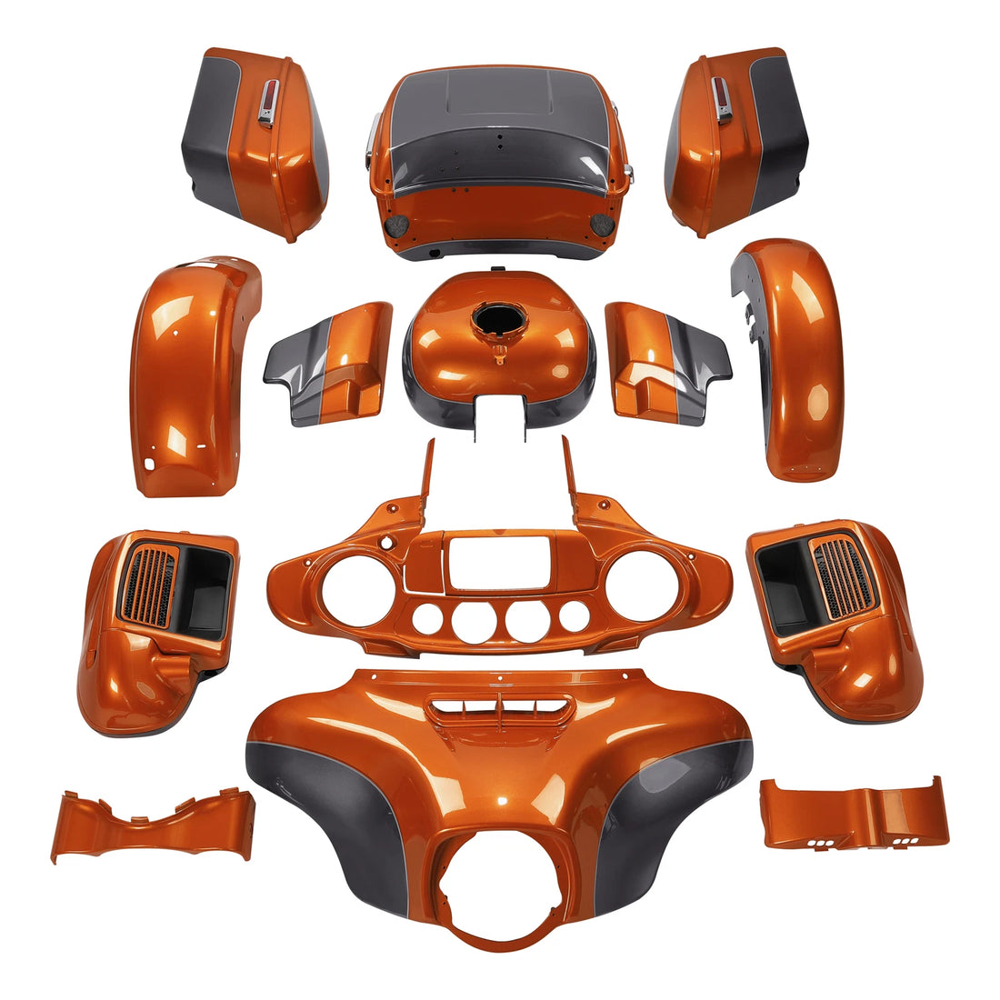 Fairing Body Kit Fit For Harley Ultra Limited 14-24 Amber Whiskey/Charcoal Pearl