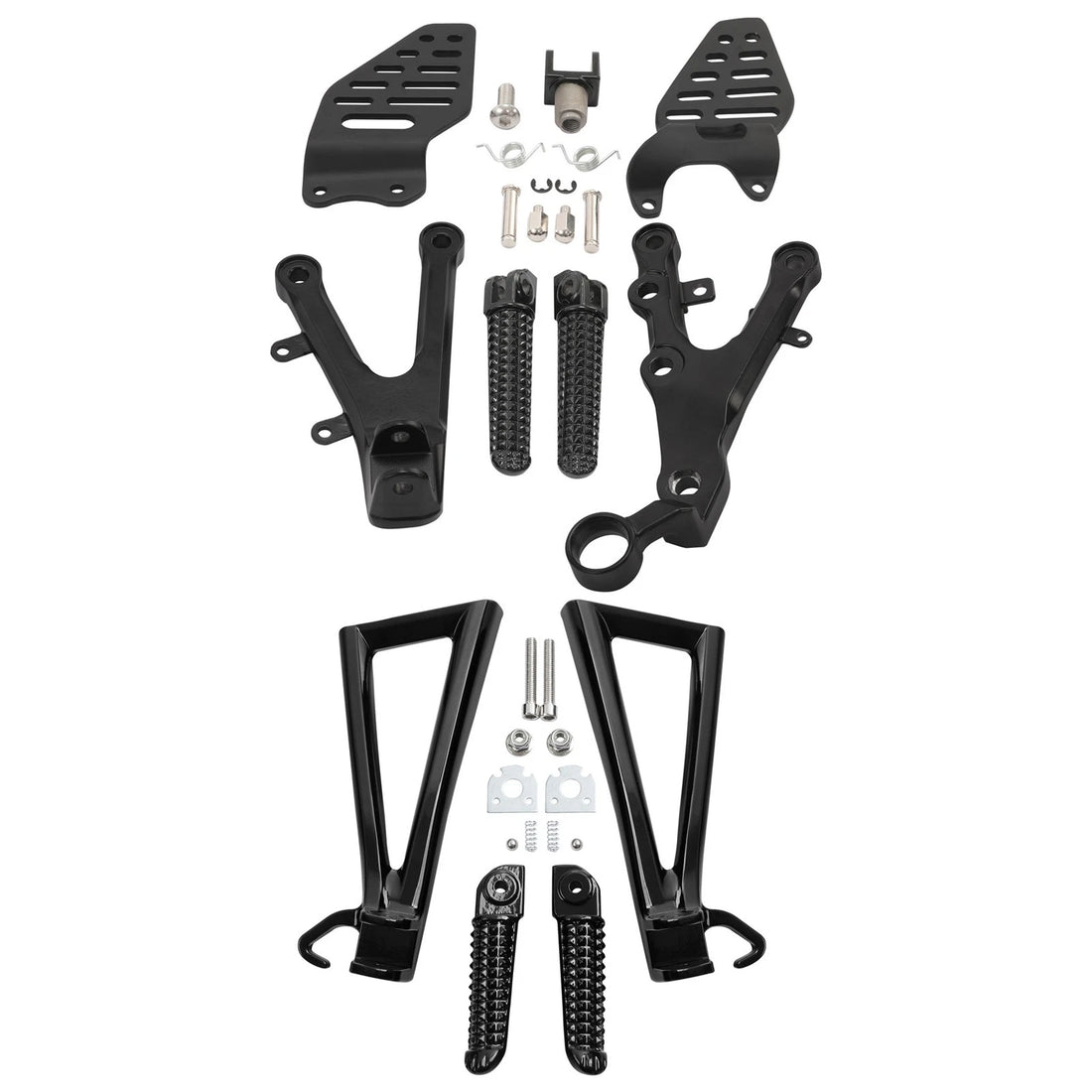 Driver & Passenger Footpegs Footrest Bracket Mount Fit For Yamaha Yzf R6 2006-16