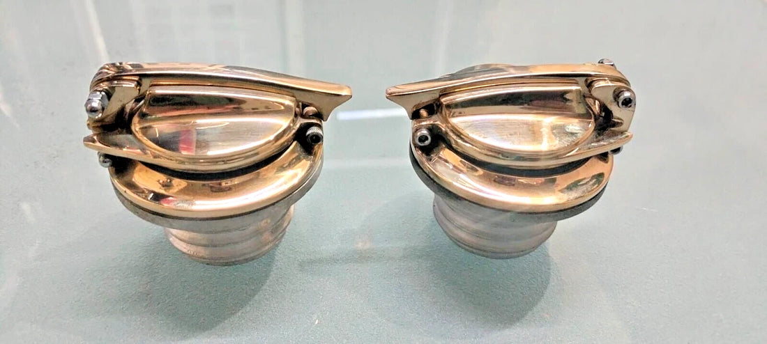2x Custom Gas Petrol Tank Cap Lid Brass Cast For Harley BSA Bobber Chopper