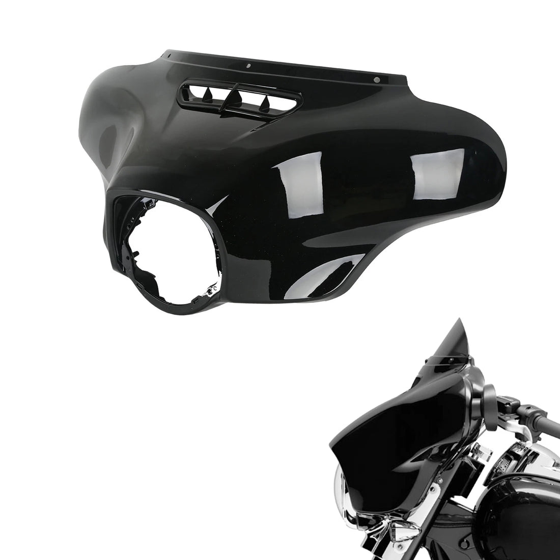 Vivid Black Front Batwing Fairing Fit For Harley Electra Street Glide 2014-2023