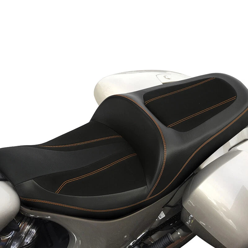 Driver Passenger Seat Fit For Indian Chieftain 14-25 Roadmaster 15+ Black+Orange