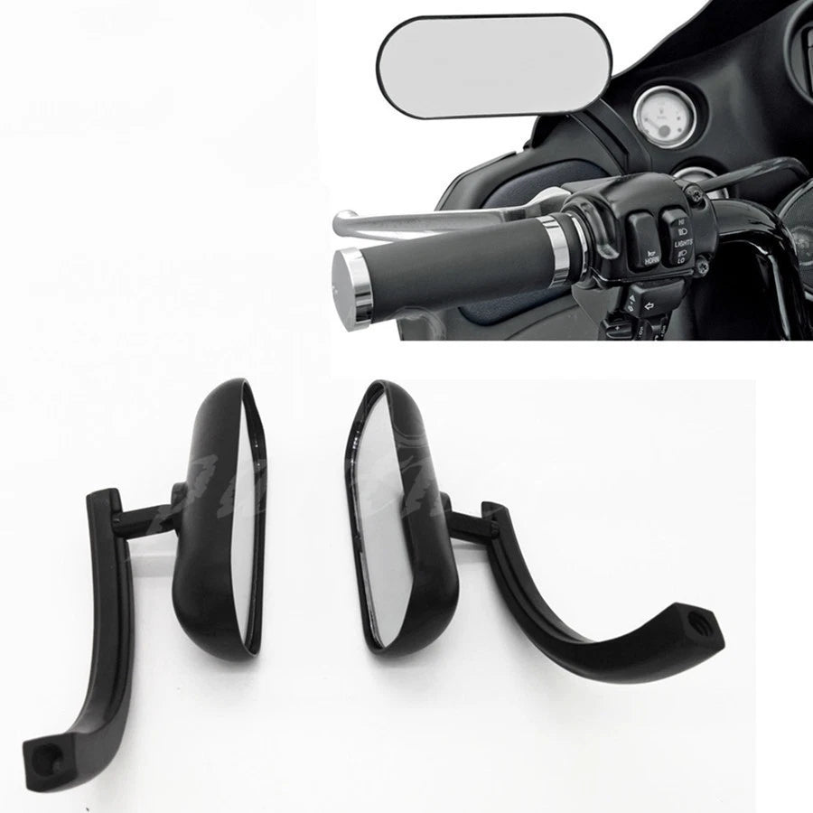 Motorcycle Black Mini Oval Mirrors For Harley Dyna Softail Sportster Touring