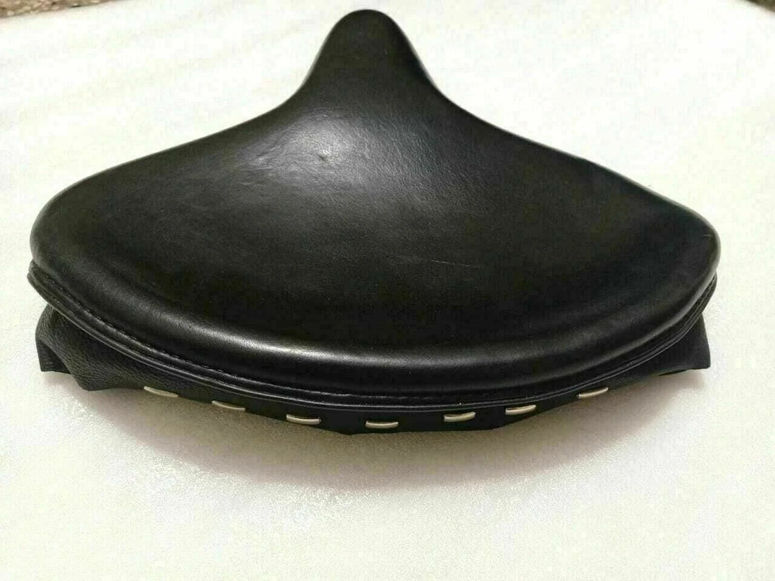 Fit For HARLEY KNUCKLEHEAD FLATHEAD BLACK LEATHERITE POLICE SOLO SEAT @LS