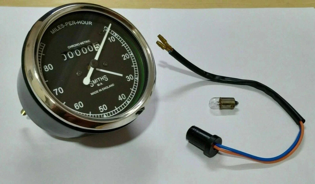 for Smiths Replica 80Mph Speedo Black Face Body fit for BSA Enfield Norton #B299