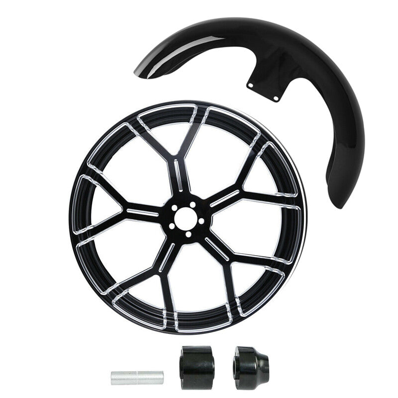 21" Front Fender Wheel Rim Single Disc Hub Fit For Harley Street Glide 2008-2024