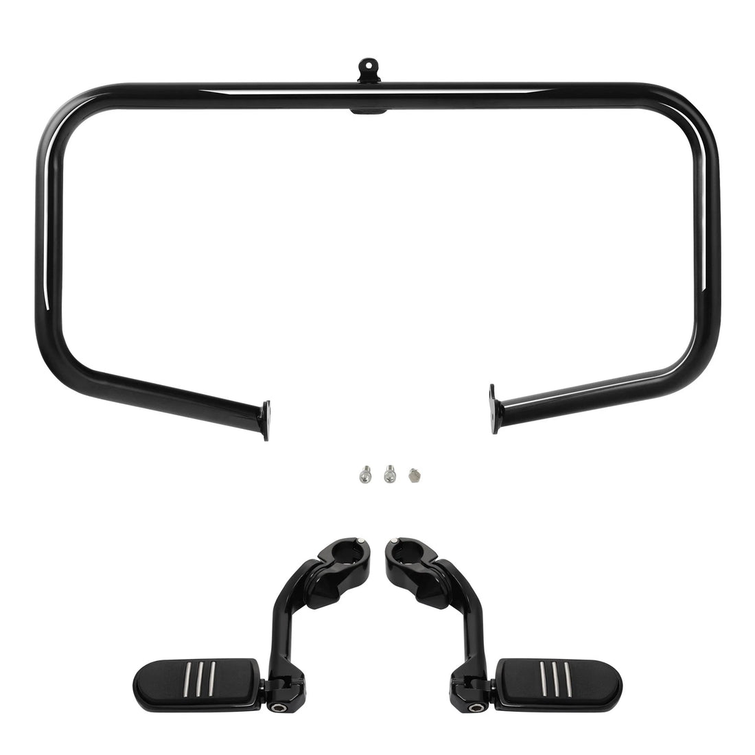Black Highway Engine Bar Long Angled Foot Pegs Fit For Harley Street Glide 09-24