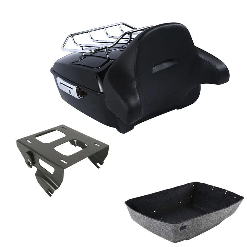 King Trunk Pad Rack Solo Mount Fits For Harley Touring Electra Road Glide 14-26
