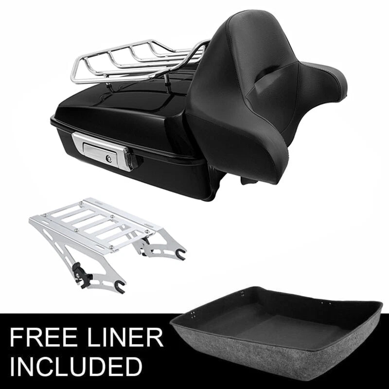 Chopped Trunk Backrest Mount Top Rack Fit For Harley Touring Road Glide 2014-26