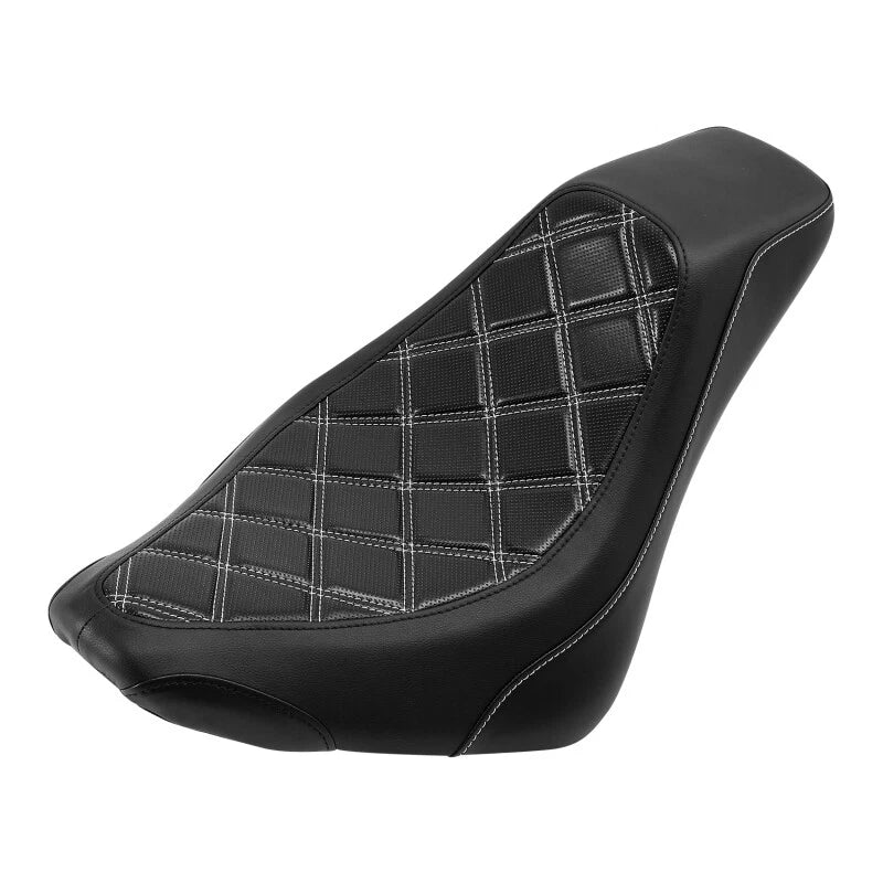 Black White Rider Driver Seat Fit For Harley Heritage Classic Street Bob 2018-23
