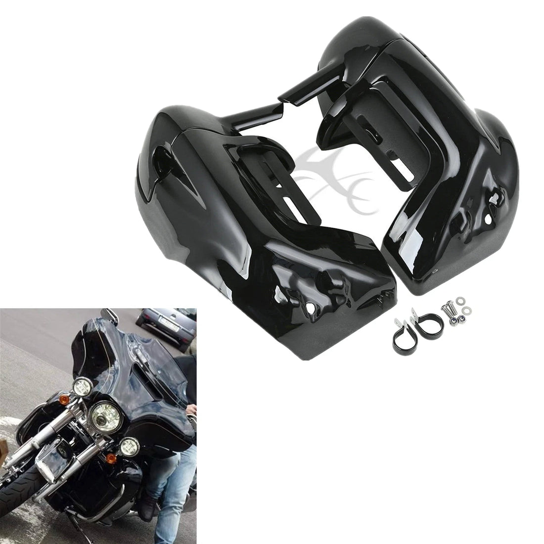 Gloss ABS Lower Vented Leg Fairings Glove Box For Harley Touring Flhr Fltr Flhtc