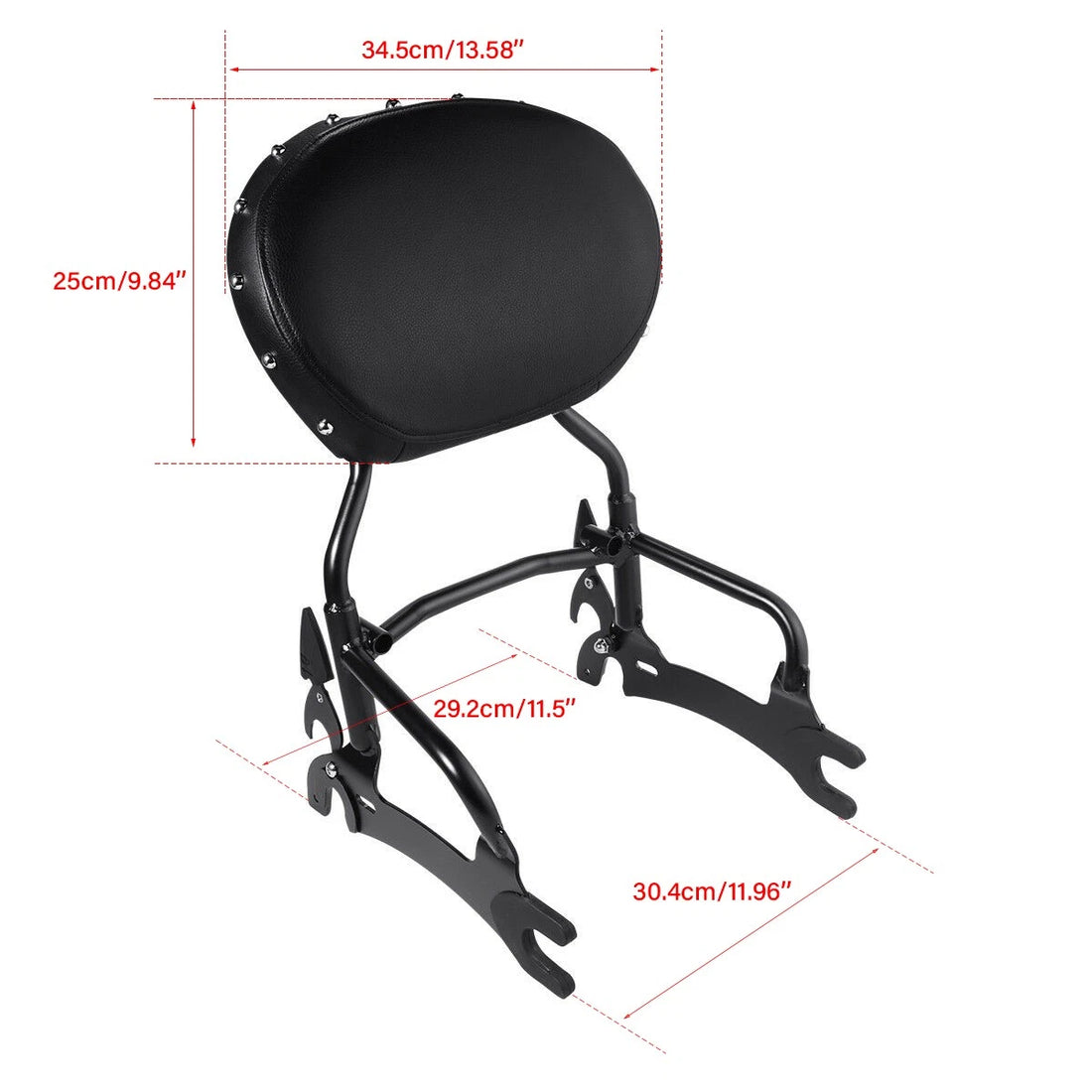 Black 12" Backrest Sissy Bar Fit For Indian Chief Vintage 14-18 Dark Horse 16-18