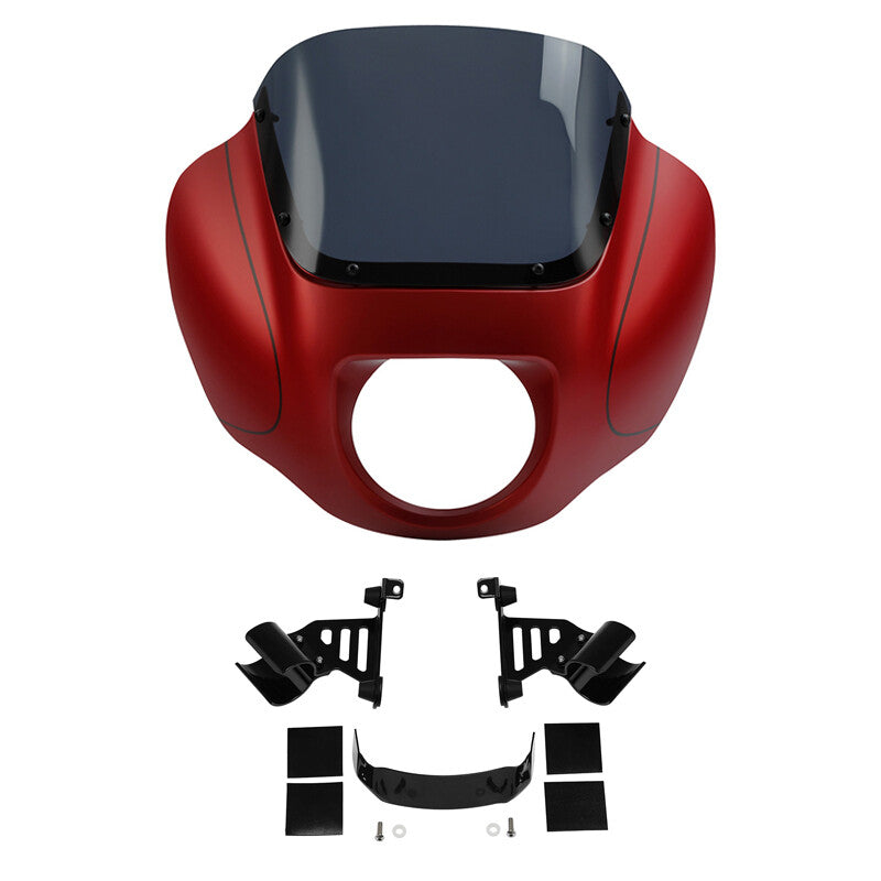 Fairing Windshield & Bracket Fit For Harley Low Rider 2018-2024 Wicked Red Demin