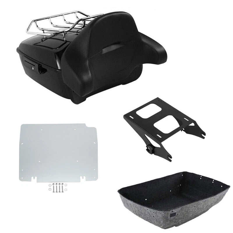 King Trunk Pad Mount Rack Plate Fit For Harley Touring Road Street Glide 2014-26