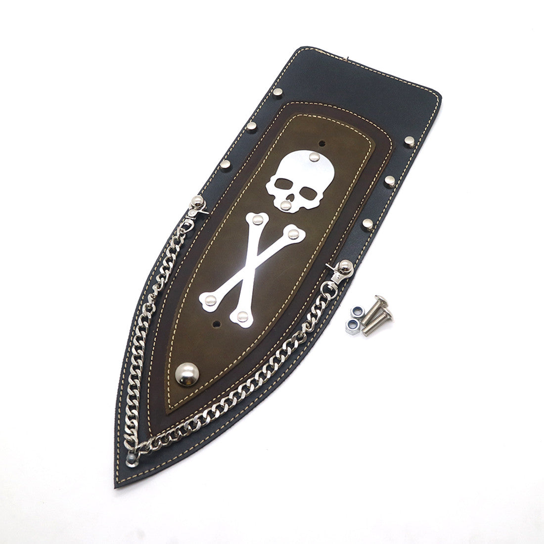 Skull PU Leather Rear Plain Fender Bib Cover For Sportster XL883 Solo Seat