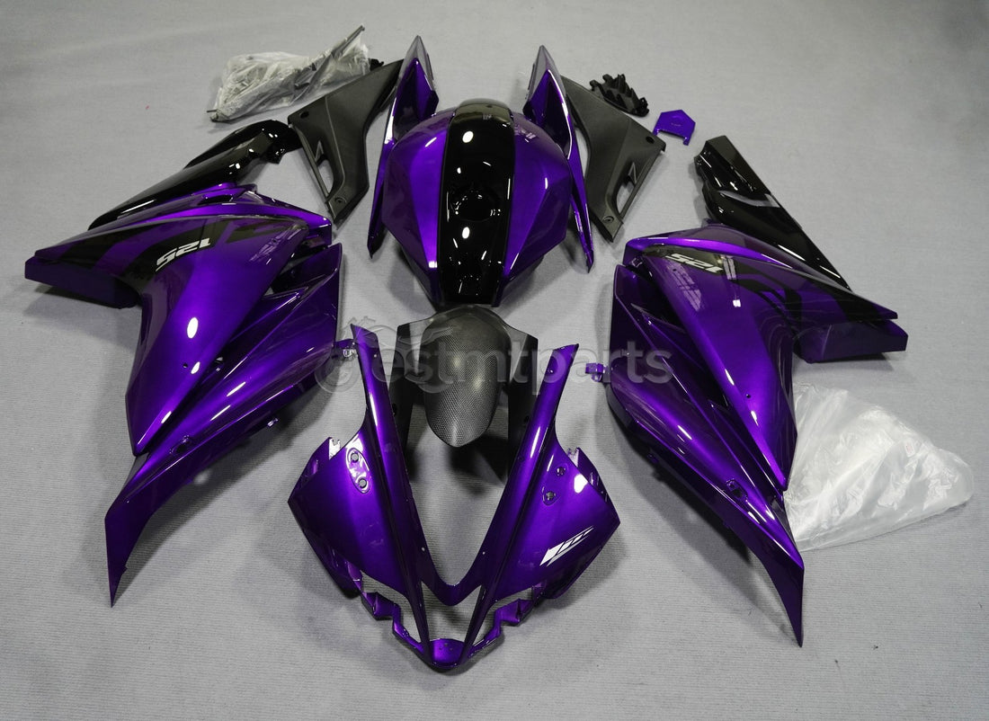 Glossy Purple & Matte Black Fairings Kit +Bolts For Yamaha YZF R125 2008-2018 10