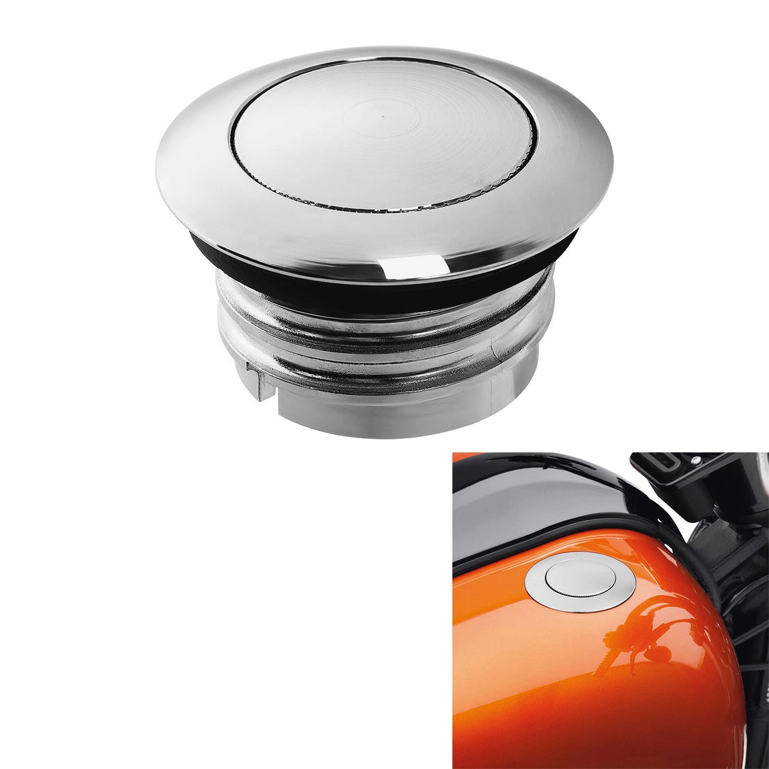 Chrome Flush Pop Up Oil Gas Cap Vented Fuel Tank Fit For Harley Breakout Dyna US