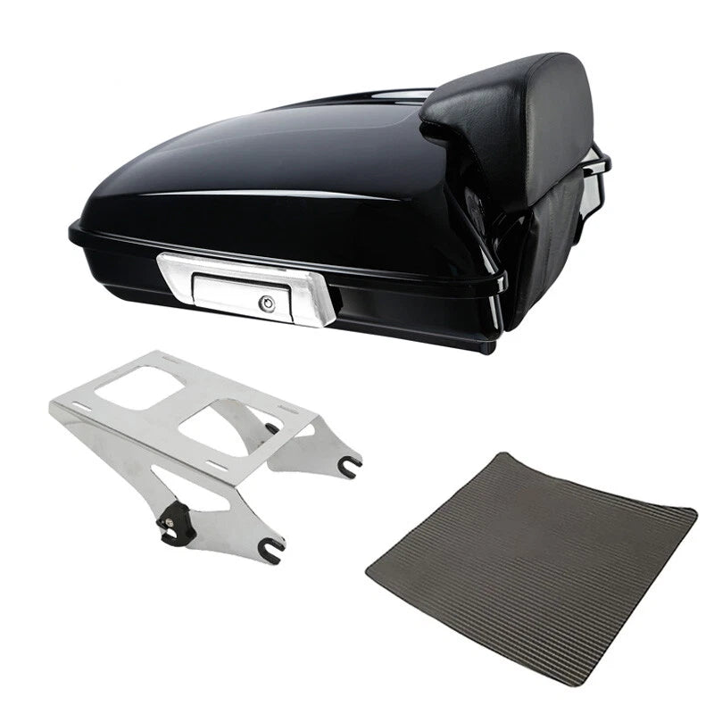 Vivid Black Razor Trunk Backrest Mount Rack Fit For Harley Electra Glide 2014-26