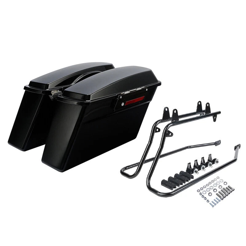 Black Hard Saddlebags Conversion Bracket Fit For Harley Softail Deluxe 1984-2017