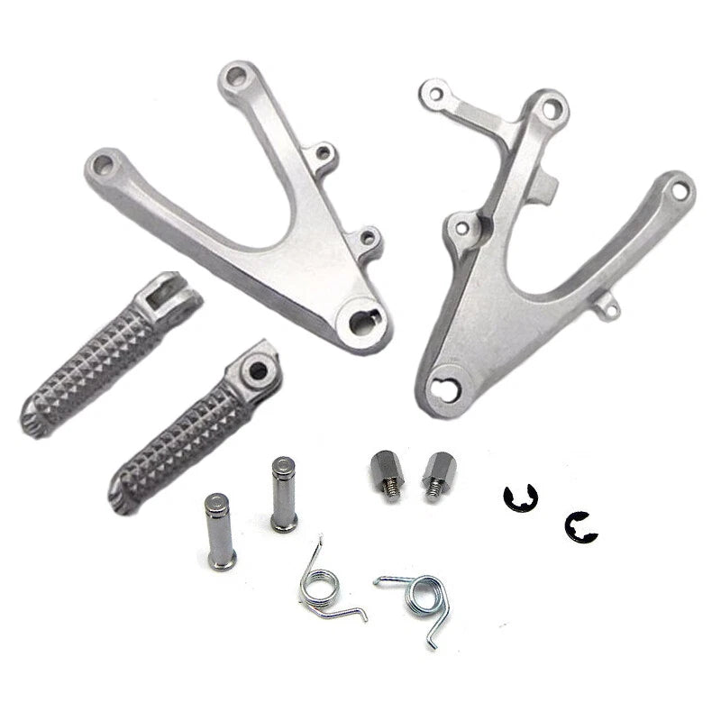 Yamaha YZF-R1 Silver Front Foot Pegs Footrest Bracket Fit For 2004 2005 2006
