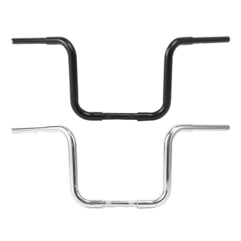 12" Rise 1 1/4" Ape Hanger Handlebar Fit For Harley Sportster 1200 Black/Chrome