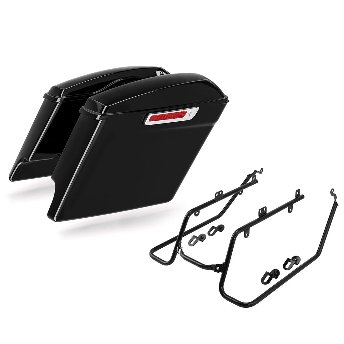 Black Hard Saddlebags Conversion Bracket Fit For Harley Wide Super Glide 08-2017