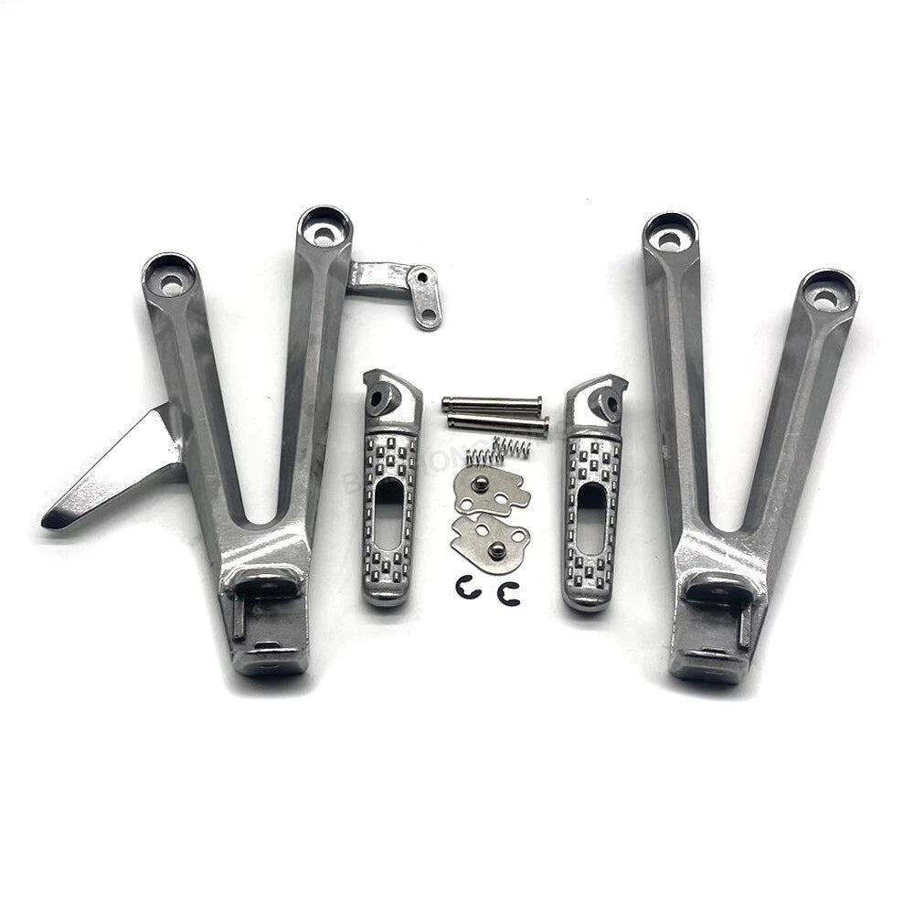 For Honda CBR1000RR 2004 2005 2006 2007 Silver Passenger Rear Foot Pegs Bracket