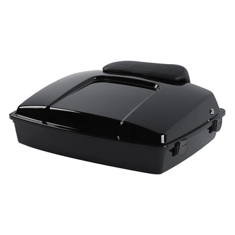 Black Razor Trunk with Backrest Pad Fit For Harley Touring Street Glide 97-13