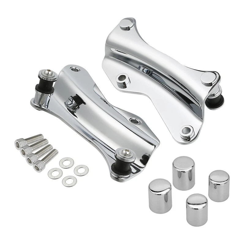 4 Point Docking Hardware Kit w/ Covers Fit For Harley Electra Glide 14-25 Chrome