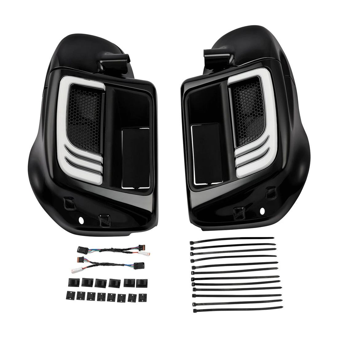 Lower Vented Fairing Speaker Box Pod & Signal Light Fit For Harley Touring 14-24