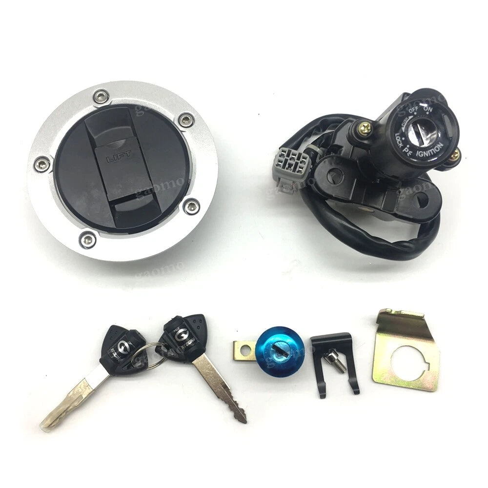 Fuel Gas Cap Ignition Switch Seat Lock Set For Fit Suzuki GSXR600/750/1000 GW250