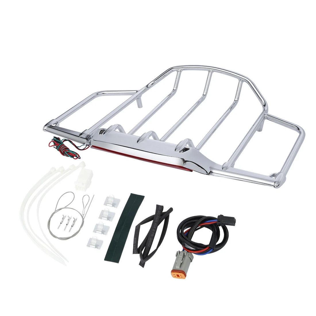 LED Chrome Luggage Rack Fit For Harley Touring Electra Street Glide
