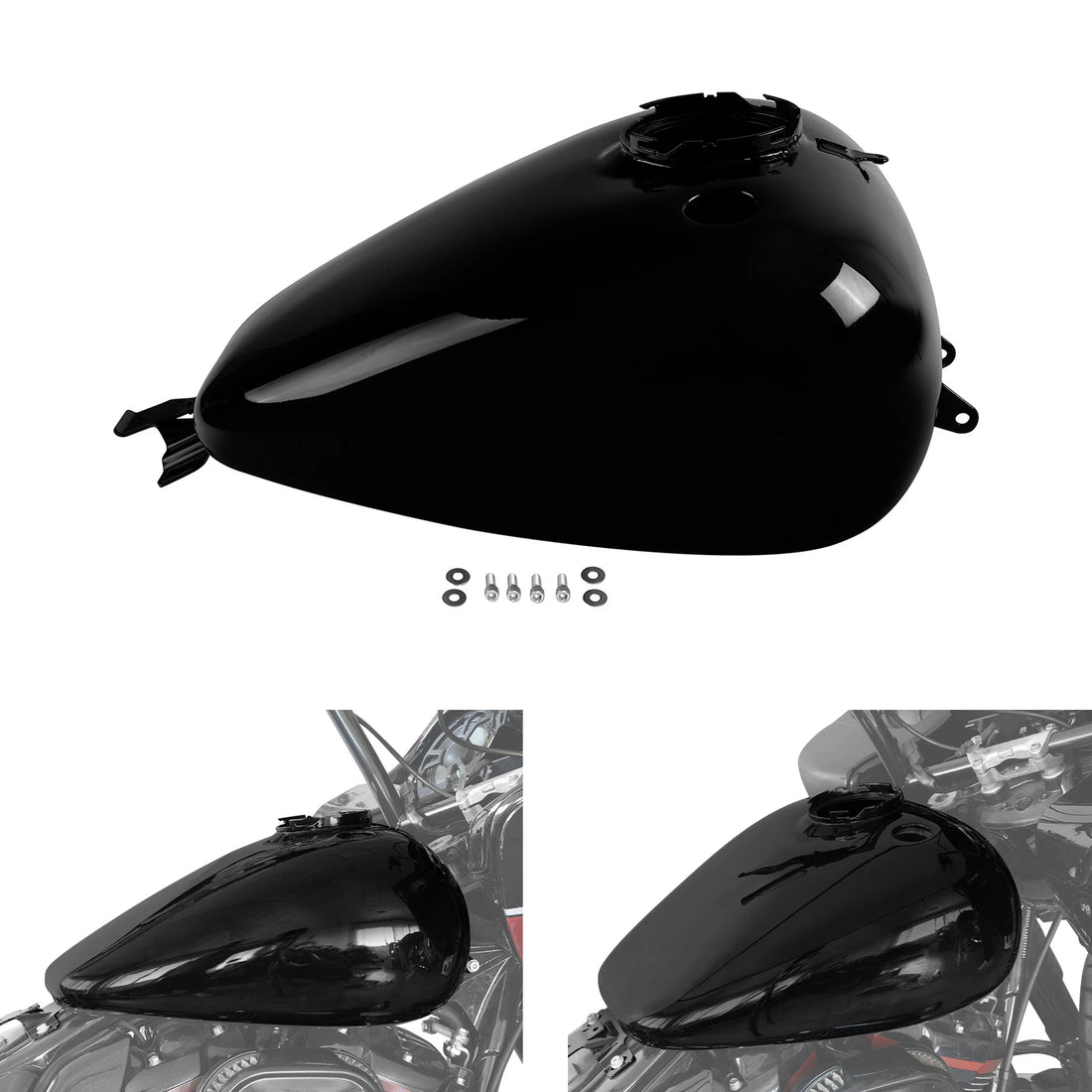 Vivid Black 6gal. Fuel Gas Tank Fit For Harley Cvo Street Glide Flhxse 2008-2022