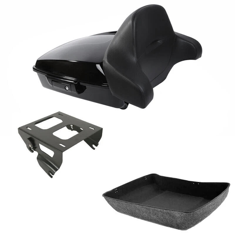 Chopped Trunk Backrest Solo Mount Rack Fit For Harley Cvo Street Glide 2014-2026