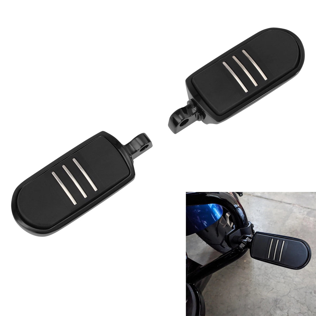 Black Pegstreamliner Foot Pegs Footrest Fit For Harley Electra Glide Road King