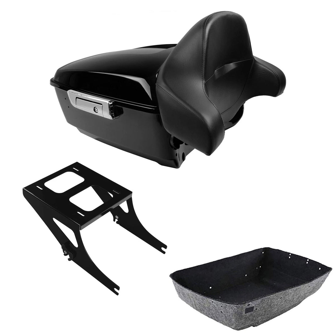 King Trunk Luggage Backrest Mount Rack Fit For Harley Fat Boy Flstf 2008-2017