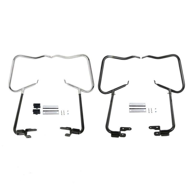 Chrome/Black Saddlebags Guards Crash Bars Fit For Harley Touring Road King 14-24