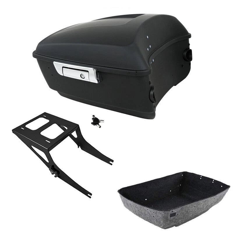 Matte Black King Trunk Mount Rack Fit For Harley Fatboy 2008-2017