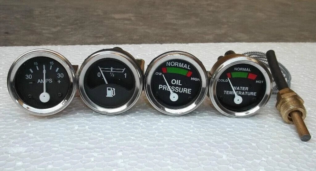 for Massey Ferguson Temp, Oil Pr (Male) Fuel, Ampere Gauge Set TE20,T020,T030