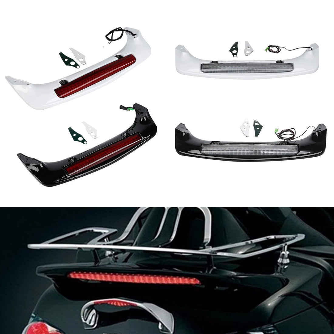 Rear Trunk Spoiler LED Brake Light For Honda 2001-2017 Goldwing 1800 GL1800
