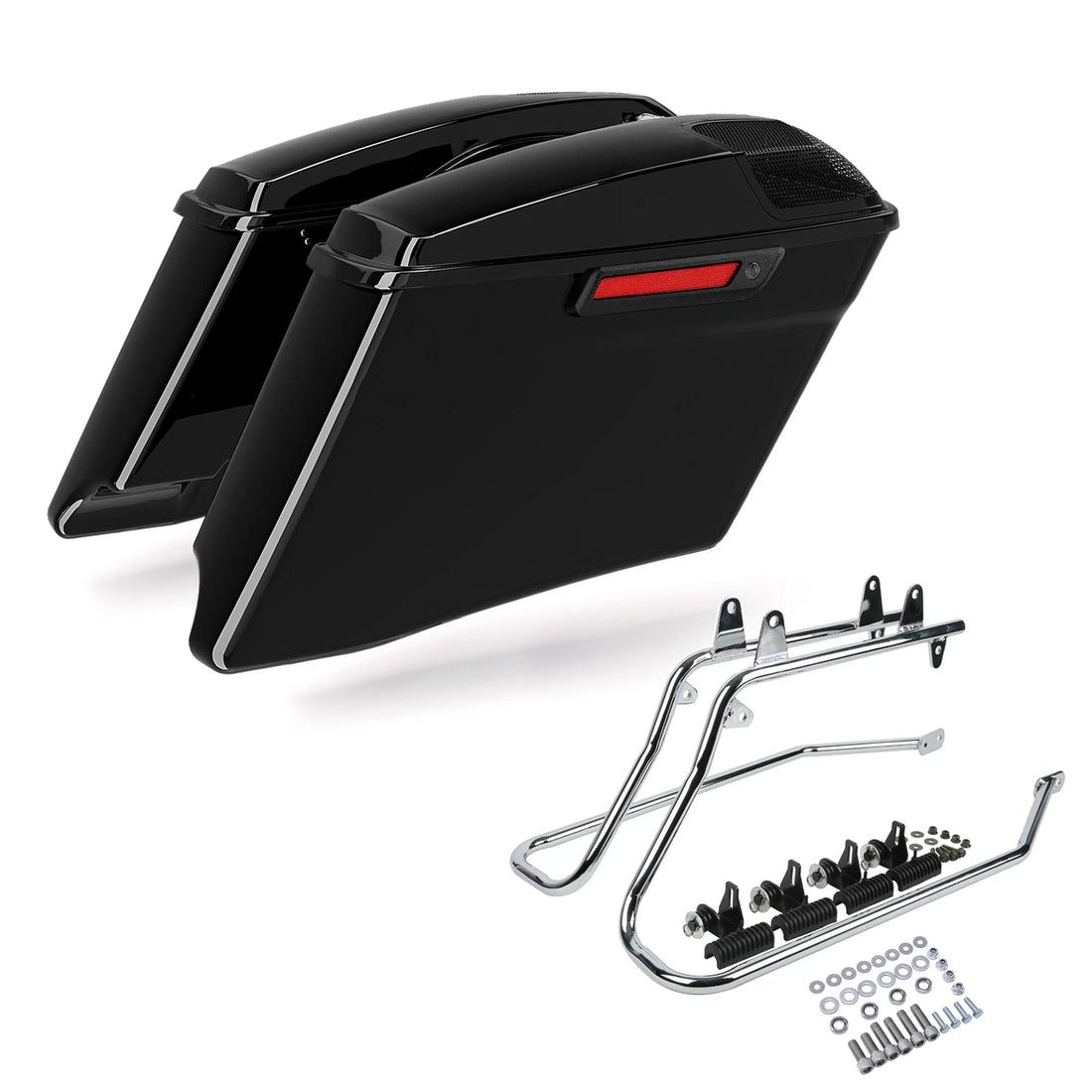 4" Stretched Saddlebags Conversion Brackets Fit For Harley Softail Fatboy 84-17