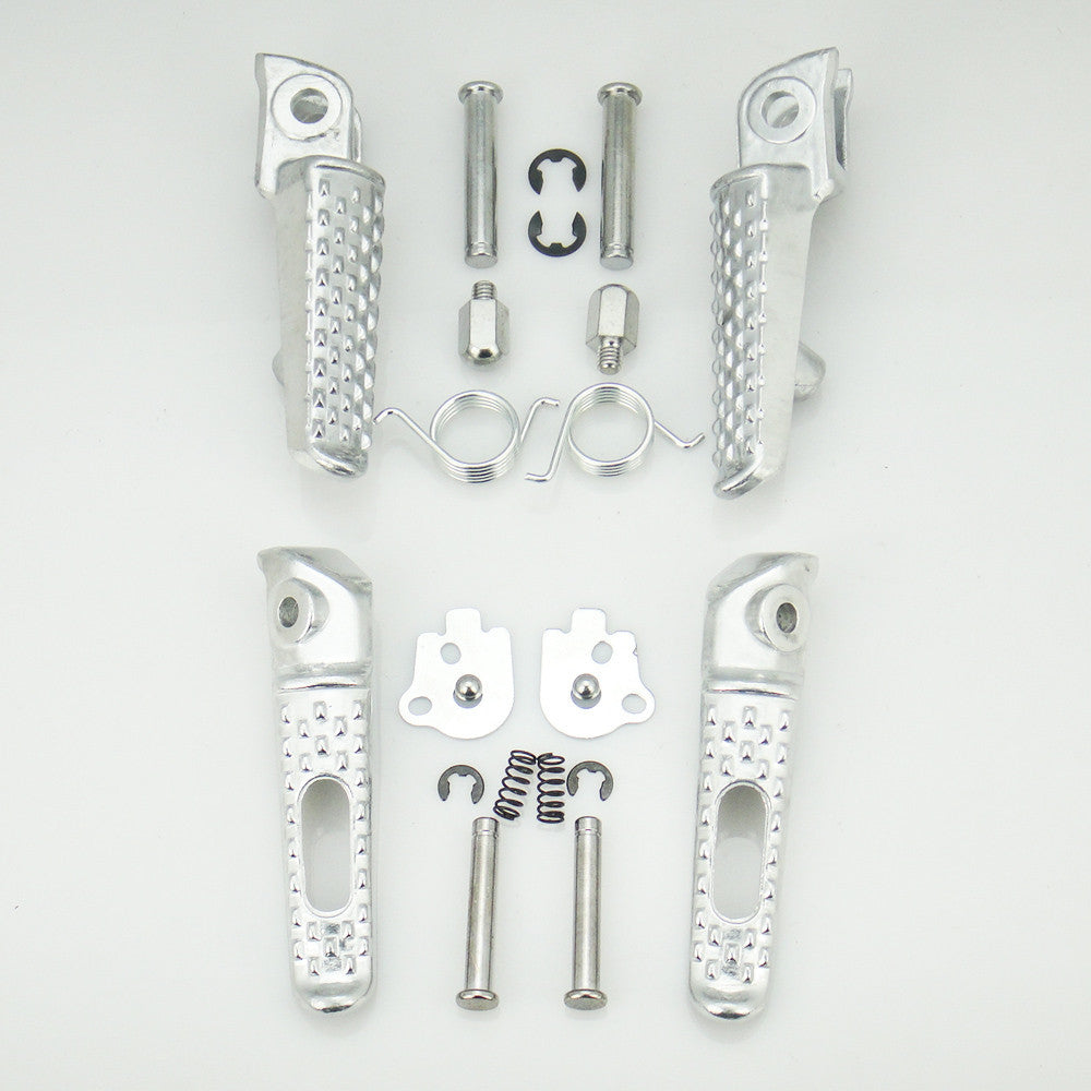 Motorcycle Front & Rear Footrest Footpegs For Honda CBR600RR 2003-2012 Silver