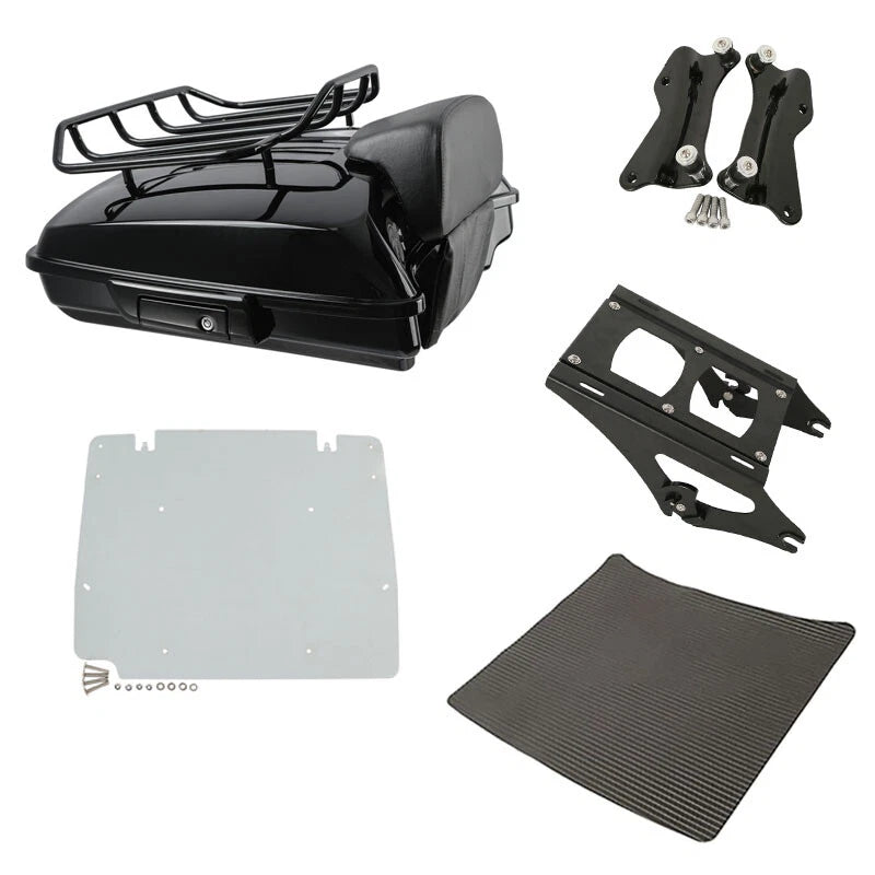 Black Razor Trunk Luggage Rack Mount Plate Docking Fit For Harley Touring 14-26