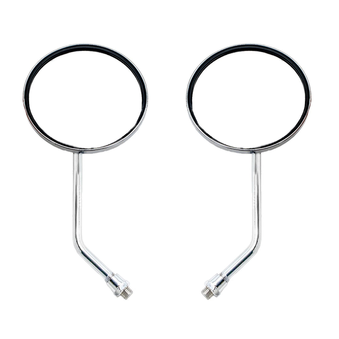 10mm Chrome Long Stem Motorcycle Mirrors Round For Harley Scooter Yamaha Suzuki