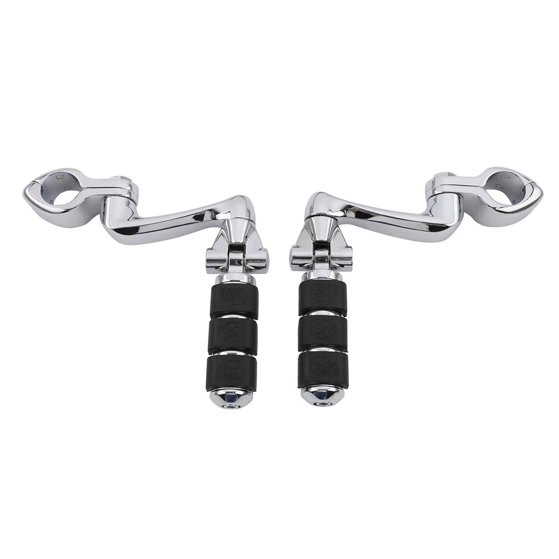 Chrome 1 1/4" Highway Engine Guard Foot Pegs Mount Fit For Harley Softail Dyna