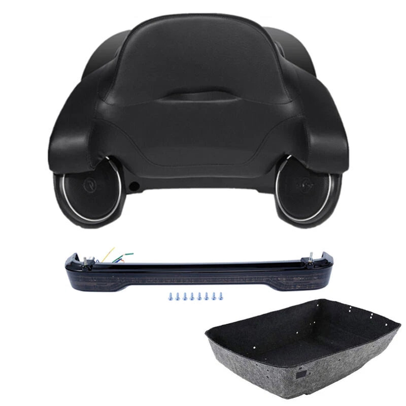 King Trunk Backrest Pad Speakers Tail LED Light Fit For Harley Touring 2014-2026