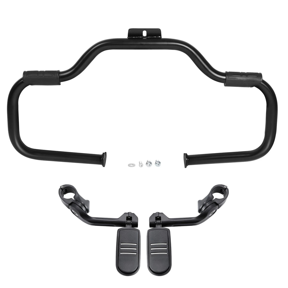 Matte Black Mustache Engine Guard Footpegs Mount Fit For Harley Softail 2000-17